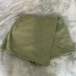 Charlotte Russe Green Suede Skort